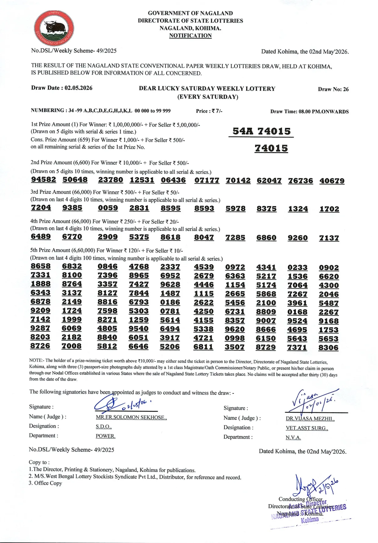 Dear Lottery result 8PM 02.05.2026