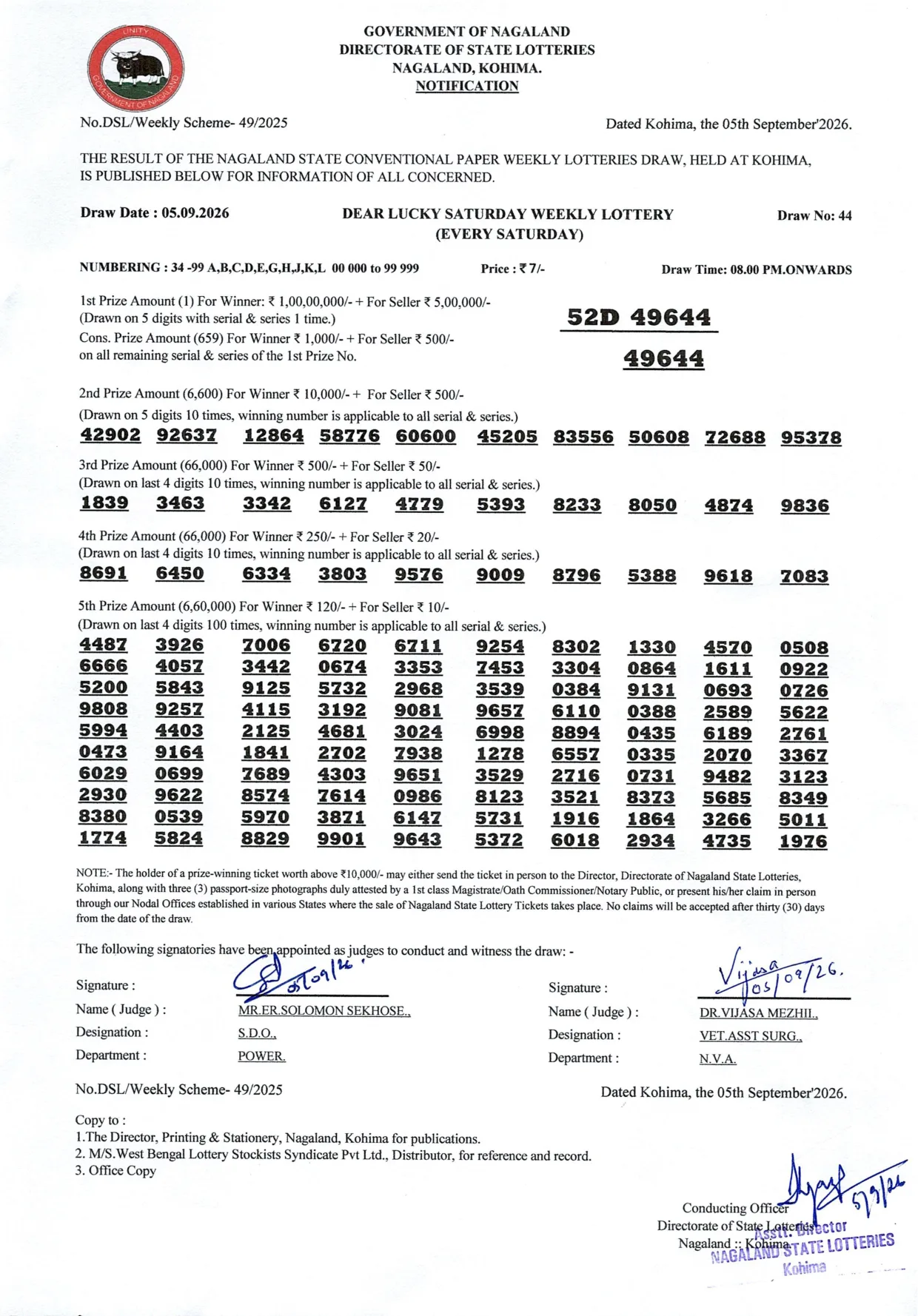 Dear Lottery result 8PM 05.09.2026