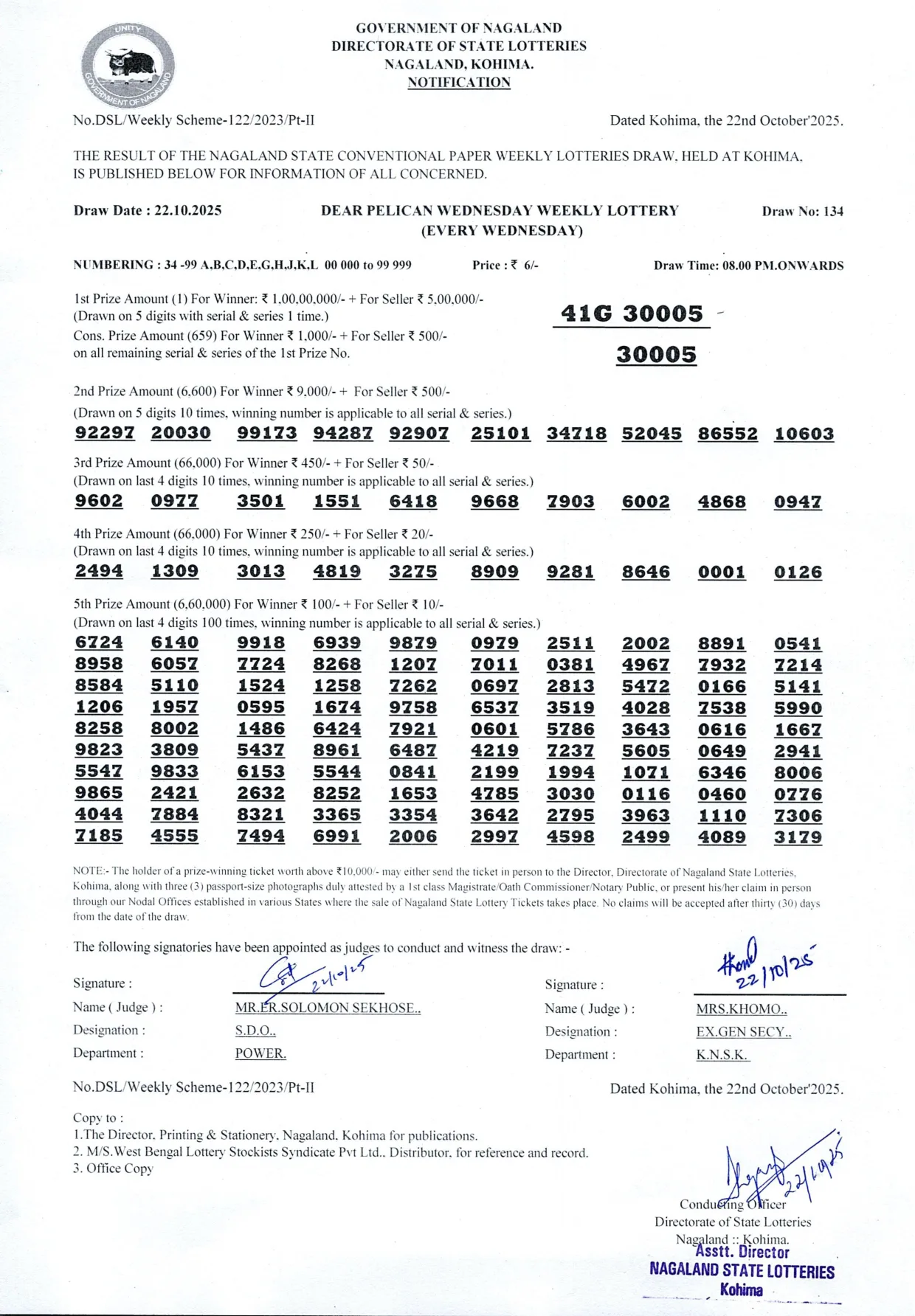 Dear Lottery result 8PM 22.10.2025